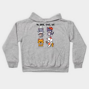 Un deux trois cat - cute French cats (on light colors) Kids Hoodie